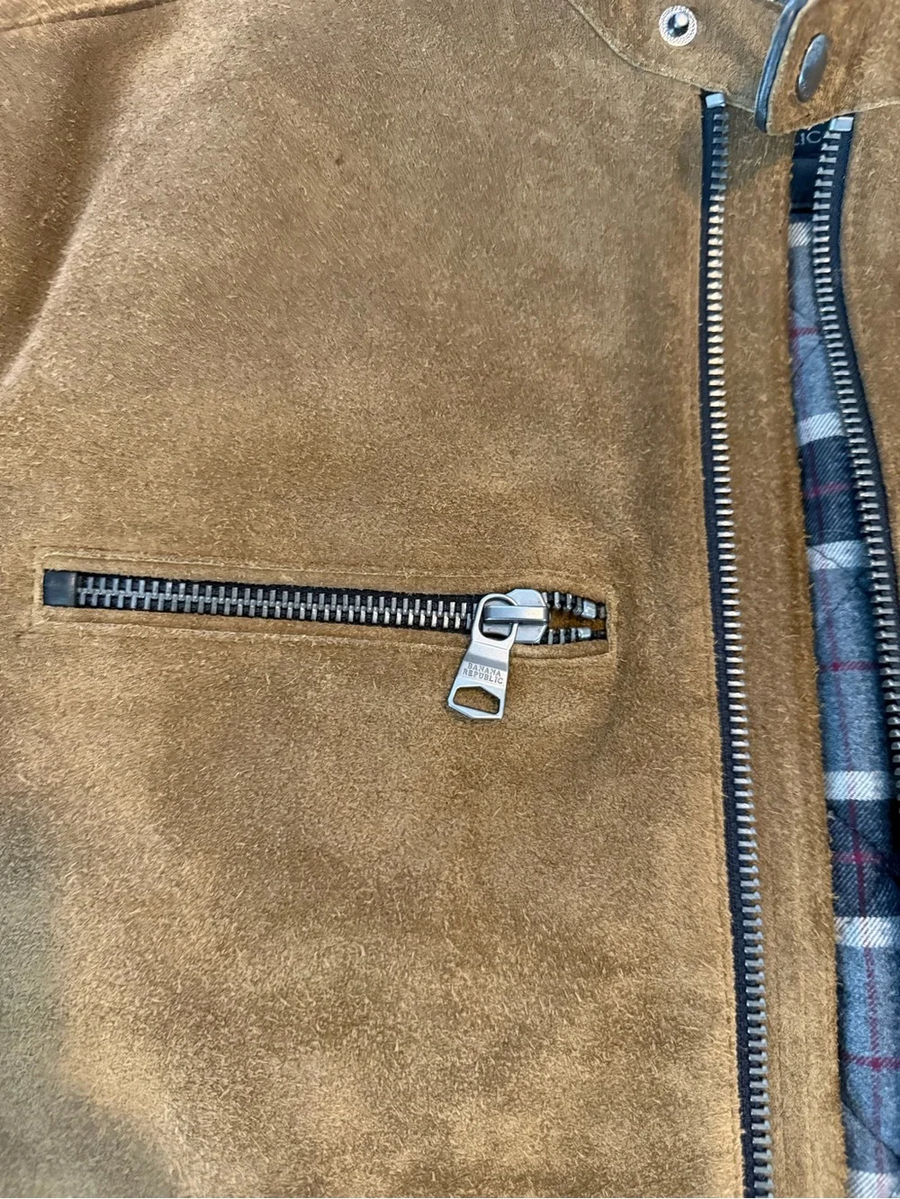 Men's Suede & Leather Pacer Bomber Jacket - Tan/Brown NWT 1371